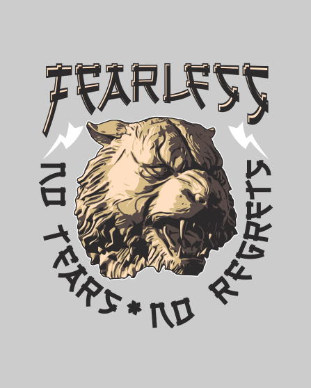 "FEARLESS" T- Shirt weiss & schwarz