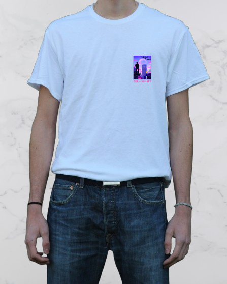 "SUNSET" T- Shirt weiss & schwarz